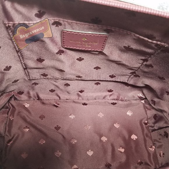 #bagsavenue Ina Saffiano PVC Cherrywood Burgundy Satchel Crossbody Kate Spade - Picture 11 of 13